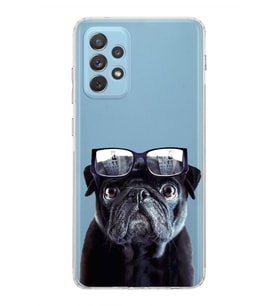 PrintiFy Samsung Galaxy A72 ile Uyumlu Köpek 3 Kamera Korumalı Şeffaf Kılıf