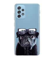 PrintiFy Samsung Galaxy A72 ile Uyumlu Köpek 3 Kamera Korumalı Şeffaf Kılıf