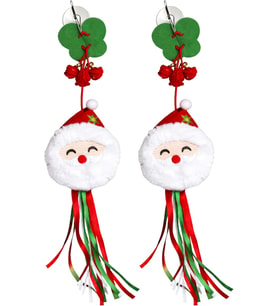 Temalı Kedi Oyuncağı Noel Baba Figürlü – Renkli İp Püsküllü, Zilli ve Askılı Tasarım – 2'li Paket Kedi Oyuncağı – Yılbaşı Özel Seri