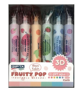 GIPTA F1479 FRUITY POP MEYVE KOKULU FOSFORLU KALEM 6' LI SET