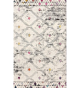 Eliana Home Baskılı, Yıkanabilir Kaymaz Taban Salon Halısı LNA0670 100x150 cm (Krem)