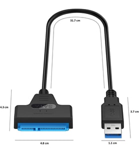 USB 3.0 - SATA Dönüştürücü Kablo, 2.5 İnç HDD/SSD Taşınabilir Hard Disk Okuyucu Adaptör