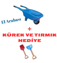 El Arabası Mavi + Kürek ve Tırmık Hediye Set