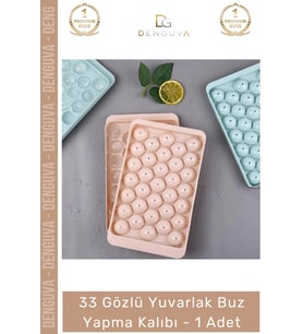 #BuzKalıbı Modern Estetik Mutfak Kapaklı Pratik Buz Küresi Aparatı Yuvarlak Buz Yapma Kalıbı 33 Gözl