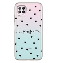 Huawei Siyah Kalpler Tasarımlı Şeffaf Telefon Kılıfı