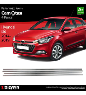 Hyundai İ20 Uyumlu Krom Cam Çıtası 4 Parça. 2014-2020