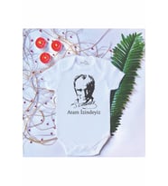 Unisex Bebek Baskılı Atam Izindeyiz %100 Pamuklu Çıtçıtlı Body Zıbın
