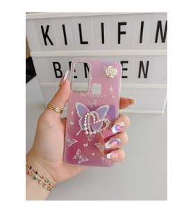 Xiaomi Redmi Note 8 Kalp Taşlı Kılıf Modeli