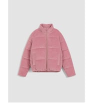 LCW Kids Pembe Dik Yaka Kadife Kız Çocuk Şişme Mont