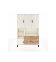 Arges Dolap 7 Raflı 2 Çekmeceli 5 Kapaklı 132x30x195 Aytaşı-Aytaşı/Çam