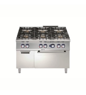 Electrolux Professional E9GCGL6C1M 6 Ocak(10kw) G.kuzine+fırın+dolap-1200mm ,391014