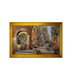 Manzara Temalı Kanvas Tablo 80 x 110 cm Gold Çerçeve