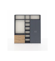 Arges Dolap 10 Raflı 3 Çekmeceli 2 Askılı 220x30x243 Antrasit-Antrasit/Çam