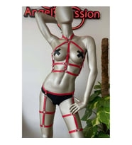 Fantazi Deri Jartiyer ve Göğüs Harness Takım (Siyah)