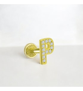 Glorria Altın P Harfi Tragus Piercing