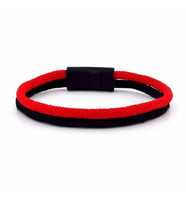 KIRMIZI SİYAH İKİ SIRALI METAL MIKNATISLI ERKEK BİLEKLİK M014H