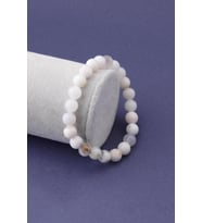 Süt Opal Doğal Taş Bileklik 8 mm Küre Kesim