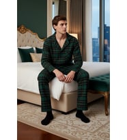 Erkek Flanel Ekose Pijama Takımı Gömlek ve Pantolon Fonksiyonel Dayanıklı Kaliteli Estetik