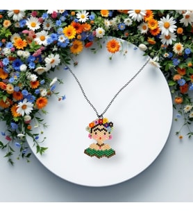 Miyuki Boncuk El Yapımı Frida Kahlo Kolye