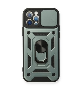 Iphone 12 Pro Kılıf Pars Lens Yüzüklü Silikon - Yeşil