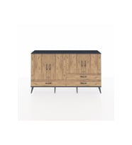 Arges Konsol 5 Raflı 3 Çekmeceli 4 Kapaklı 176x30x99 Antrasit-Çam