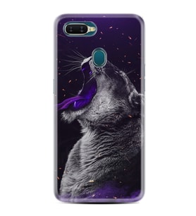 Oppo A5S A15 A16 A54 A55 A73 A74 Kılıf Desemli Silikon Purple Leopar 1750