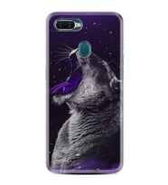 Oppo A5S A15 A16 A54 A55 A73 A74 Kılıf Desemli Silikon Purple Leopar 1750