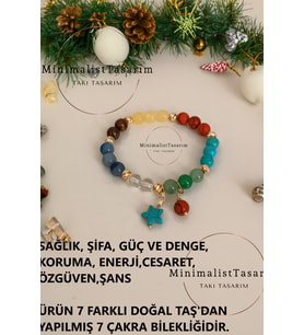 Çakra bilekliği, Sallantılı bileklik,  Şifa Tılsım Bilekliği Koruma Enerji Güç Denge bilekliği, Zayıflama bilekliği