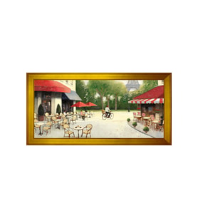 Manzara Temalı Kanvas Tablo 80 x 110 cm Gold Çerçeve