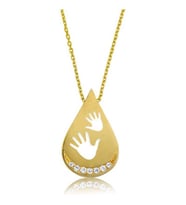 Gümüş Gold Bebek Elleri Bayan Kolye