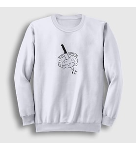 Presmono Unisex Beyaz Stop Thinking Sweatshirt 290491tt (Beyaz)