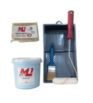 M1 ART MAVİ Akrilik Boya 1.kg  Tava+Rulo+Örtü +Fırça -SET -Ahşap, Tuval, Seramik , Duvar ,Taş