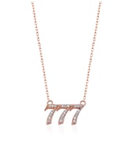 777 Mucize (Melek Sayısı) Gümüş Kolye (Rose Gold Altın)