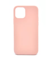 iPhone 12 Uyumlu Düz Renk Esnek Yumuşak Silikon Kılıf  Rubber Pembe