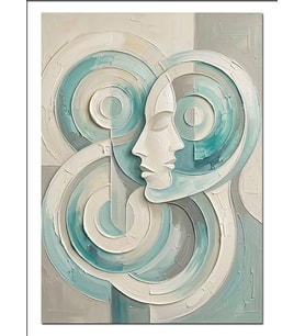 Spiral Yüzlü Minimalist Modern Sanat Dekoratif Kanvas - Mdf Ahşap Tablo