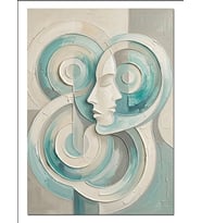Spiral Yüzlü Minimalist Modern Sanat Dekoratif Kanvas - Mdf Ahşap Tablo