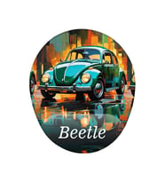 Retro Vosvos Beetle Desenli Bilek Destekli Kaymaz Buruşmaz Kırılmaz Mouse Pad (Çok Renkli)
