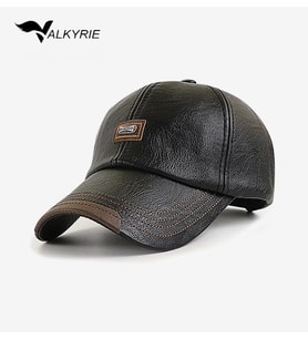 Valkyrie Deri Şapka Erkek Ayarlanabilir Premium Kalite Spor & Günlük Kullanım Baseball Cap Siyah