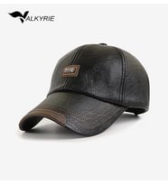 Valkyrie Deri Şapka Erkek Ayarlanabilir Premium Kalite Spor & Günlük Kullanım Baseball Cap Siyah