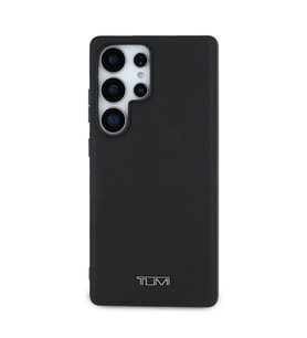 TUMI Galaxy S25 Ultra Kılıf TUMI M-safe Şarj Özellikli Deri Noktalı Dizayn Kapak (Siyah)