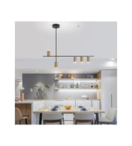 Lilia 5 Spotlu Sıralı Yemek Masası Avize RA-AVZ- 5006-82-19 (Siyah-Gold)