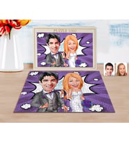 BK Gift Kişiye Özel Evleniyoruz Karikatürlü 1000 Parça Profesyonel Puzzle-6