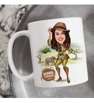 Kişiye Özel Maceracı Kadın Karikatürlü Bardak