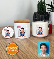 Kişiye Özel Karikatürlü Diş Hekimi Hediye Seti T Kupa, Kalemlik, Anahtarlık Erkek Diş Hekimine Tıp Bayramı Hediyesi (Kırmızı)