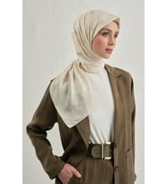 Floş Pamuk Eşarp 1 (Ekru)