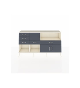 Arges Konsol 2 Raflı 5 Çekmeceli 3 Kapaklı 176x30x99 Aytaşı-Antrasit