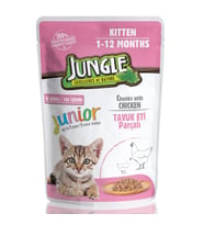 Jungle Pouch Tavuklu Yavru Kitten Kedi Konserve 100 gr