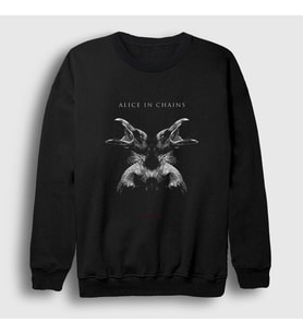 Presmono Unisex Siyah Hollow Alice In Chains Sweatshirt 7726tt