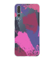 Huawei P20 Pro Uyumlu Kapak Brush Stroke Tasarımlı Şeffaf Silikon Kılıf