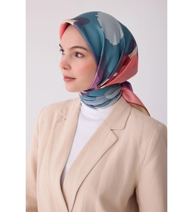 Belli Nostalji Serisi Twill İpek Desenli Eşarp 4306D